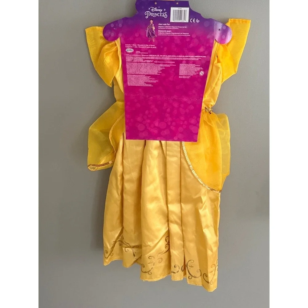 Disney Belle Beauty and the Beast Costume Girls Size 4-6X Yellow Dress Set NWT